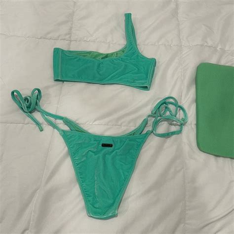 Triangl Womens Green Bikinis And Tankini Sets Depop