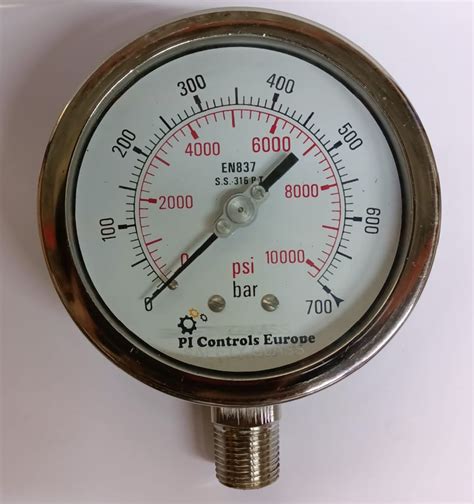 100 Mm Dial Range 0 To 700 Bar Pi Controls Europe Full Stainless