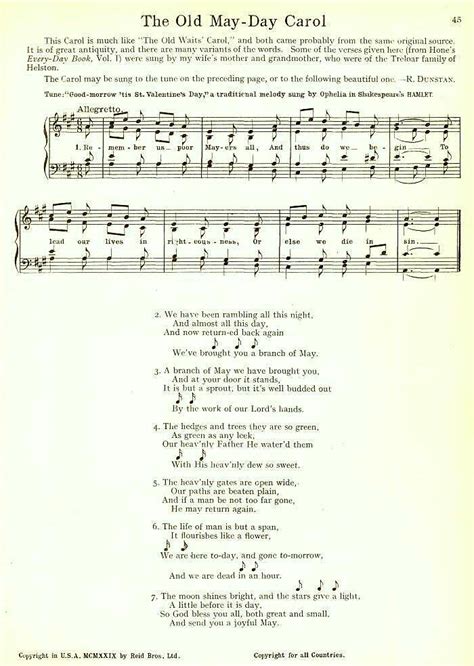 Download and print free pdf sheet music for all instruments, composers, periods and forms from the this page hosts our collection of over 100,000 classical sheet music pdf files, all for free and in the. Spring May Day⚘ (With images) | May days, Beltane, Song book