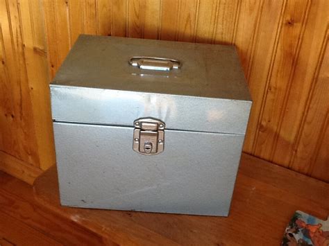 Vintage Metal File Box Industrial Storage Scrapbook Storage Hamilton Skotch Company