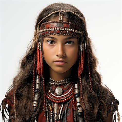 Premium Ai Image Mystified Native American Girl Giving Thumbs Up