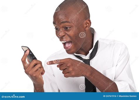 Man Yelling At The Cellphone Stock Photo Image Of Communications
