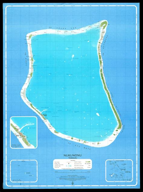 Large Scale Topographical Map Of Nukunonu Atoll Tokelau Tokelau
