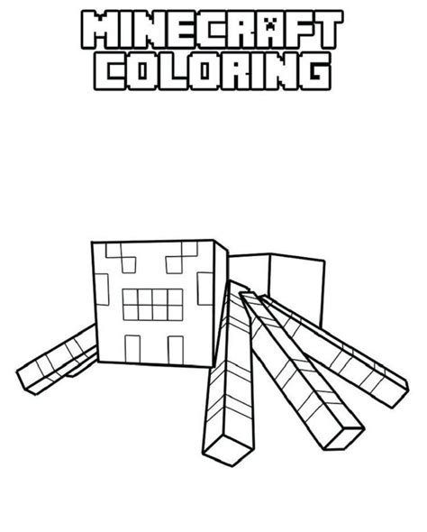 Minecraft Spider Coloring Page Spider Coloring Page