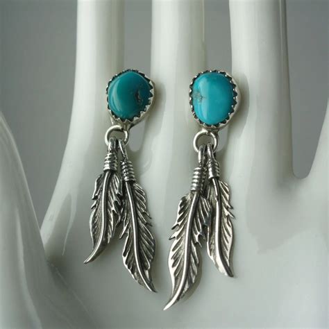 Vintage Native American Turquoise Sterling Silver Earrings I Want