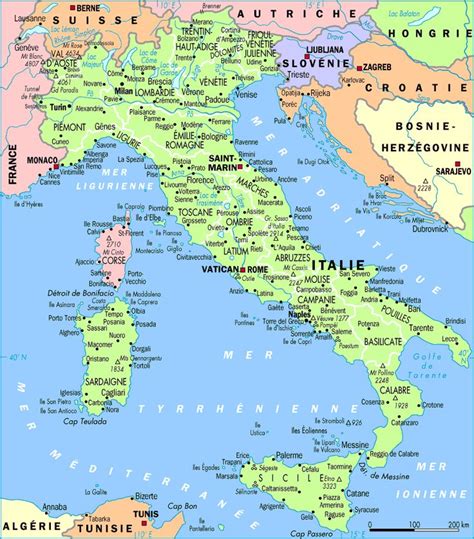 LA Carte Geographique De Italie Carte Italie Calabre Italie Carte
