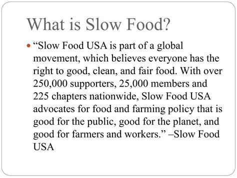 Ppt Slow Food Movement Powerpoint Presentation Free Download Id