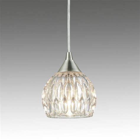 Brushed Nickel Mini Pendant Hanging Lights With Groove Clear Glass