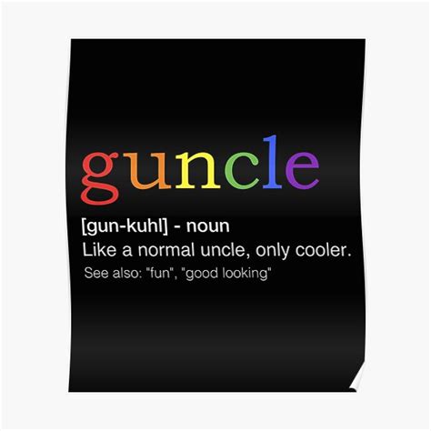 Guncle In Rainbow Flag Colors For Gay Uncle Lgbt Pride Poster For Sale By Lida Redbubble