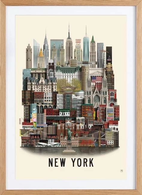 New York Martin Schwartz Affiche Premium Encadrée New York Poster