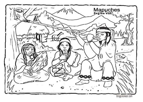 Pueblos Originarios De Chile Para Niños Colorear Dibujos Infantiles