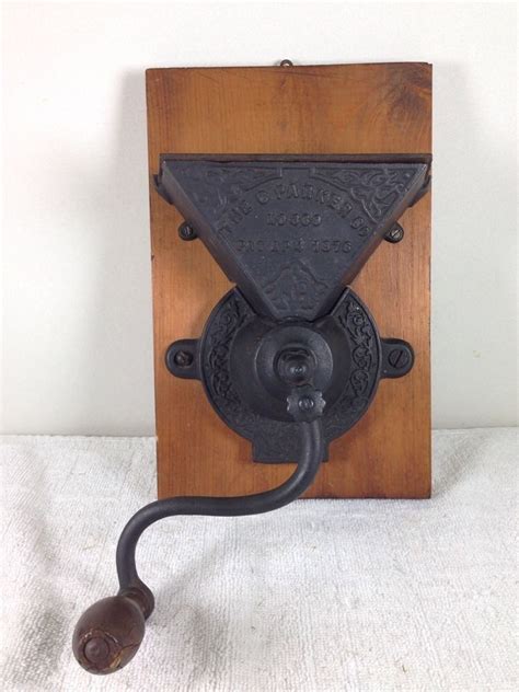 Antique Cast Iron And Wood C Parker Co No 360 Wall Mount Coffee Grinder