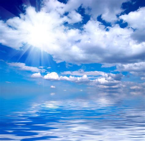 Blue Sky Over Water Stock Photo Image Of Background Global 8031042