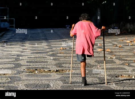 Crutches Amputee High Resolution Stock Photography And Images Alamy
