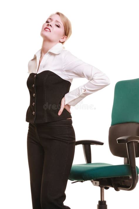 Businesswoman With Backache Back Pain Isolated Stock Image Image Of