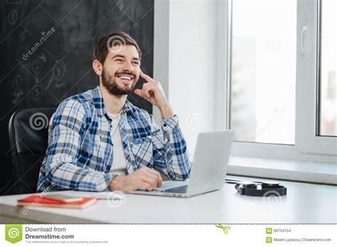 College Student Using His Laptop Computer Stock Photo Image Of