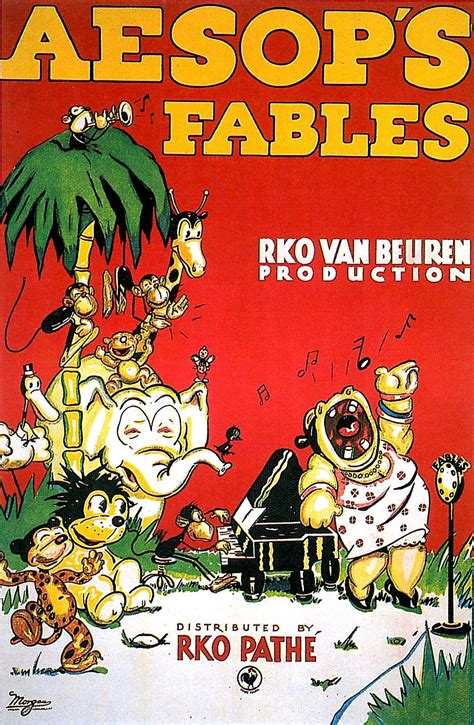 An Advertisement For Aesopss Fables With Cartoon Characters On The Cover