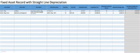 Fixed Asset Depreciation Excel Spreadsheet — Db