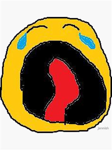 Sobbing Cursed Emoji Sticker By Jenmish Redbubble