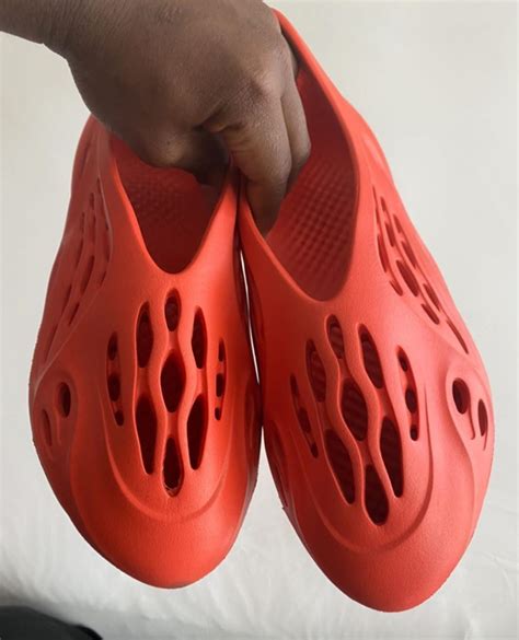 Adidas yeezy foam runner review & on feet. Close\-Up Look at the adidas YEEZY Foam Runner in Red