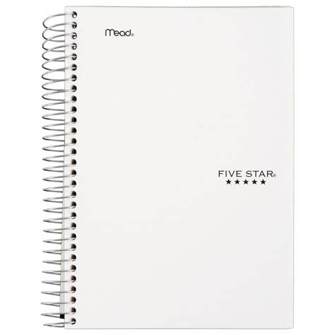 Five Star Wirebound 5 Subject Notebook 9 12 X 6 180 Sheets Acco