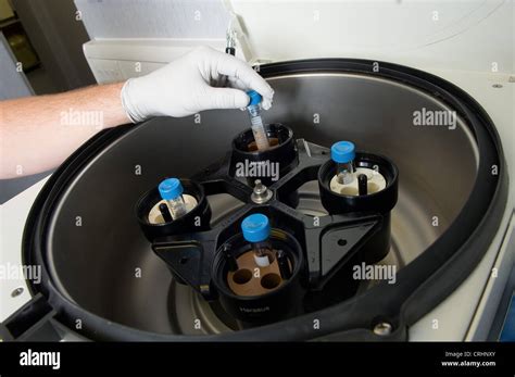 fertility clinic sample in vitro fertilisation lab sperm ivf doctor centrifuge machine stock