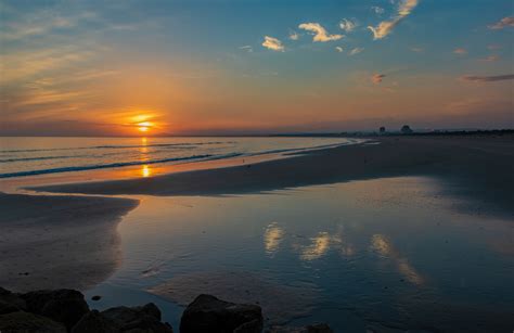 Free Images : sunset, reflection, horizon, sea, sky, calm, shore, ocean, sunrise, water ...