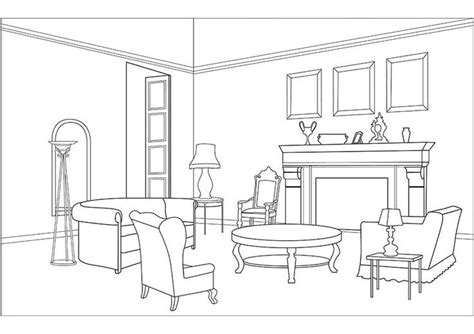 Living Room Coloring Pages Download And Print For Free House