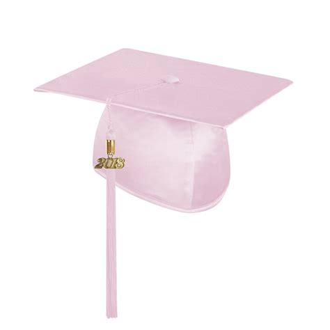 Shiny Pink Graduation Cap With Tasselbachelor