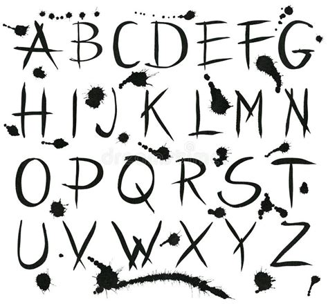 Letras Negras Del Alfabeto De La Tinta Stock de ilustración Ilustración de punto mensaje
