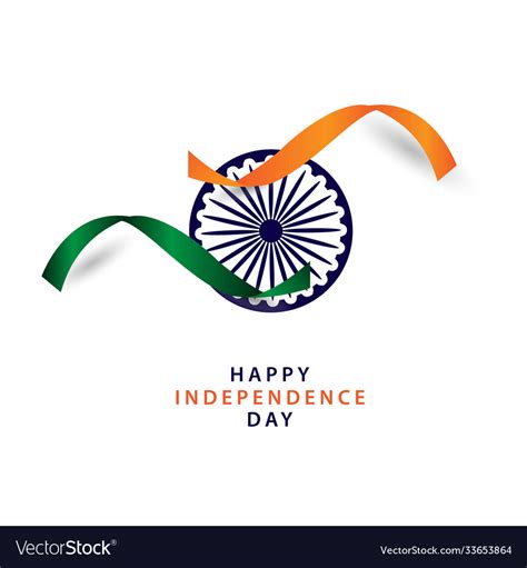 Happy India Independence Day Template Design Vector Image