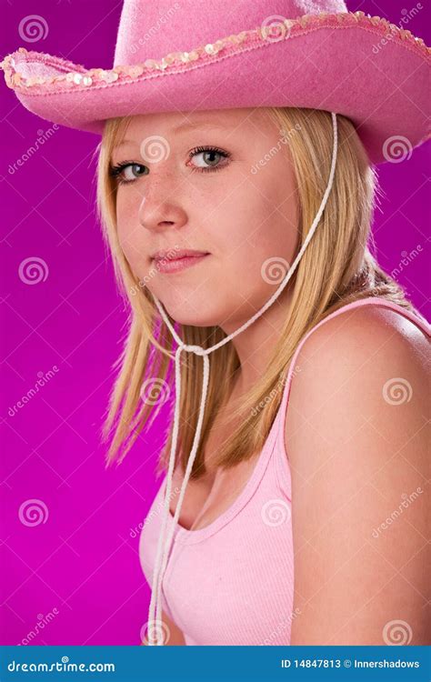 Pink Cowgirl Stock Image Image Of Close Shot Head 14847813