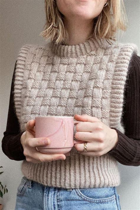 Pull Sans Manche Tricot Facile Beginner Knitting Patterns Sweater