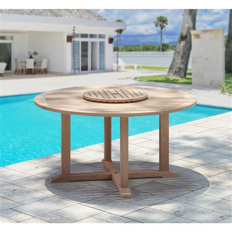 One of kerala's fastest growing furniture retailers, located at nh bypass, cochin, we provide our customers with top quality home furniture and accessories at affordable prices. Natural Teak Outdoor Dining Table with Lazy Susan-TK8406 - The Home Depot