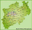 Map of North Rhine-Westphalia with cities and towns - Ontheworldmap.com