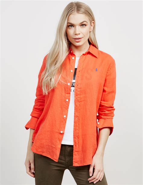 Polo Ralph Lauren Womens Linen Long Sleeve Shirt Online Exclusive