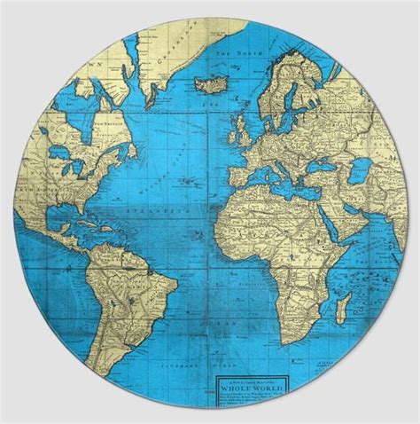 Polypropylyn Physical World Map Round Placemat E 2 Round Children