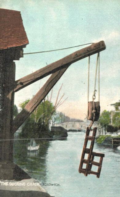 Vintage Postcard The Dunking Chair Fordwich East Kent England Ebay