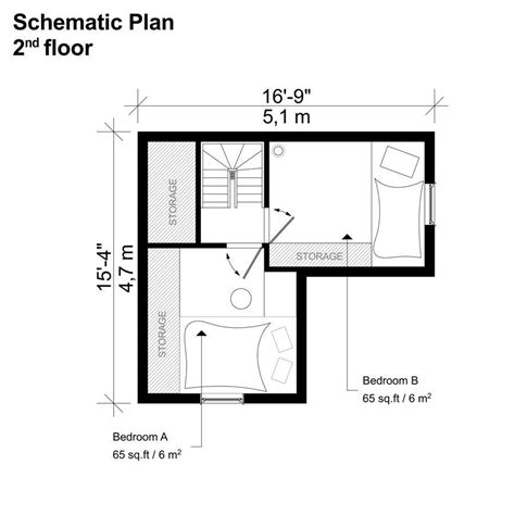 Loft Two Bedroom House Floor Plan Mini House Plans House Plan With