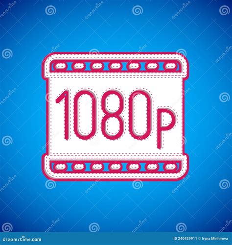 white full hd 1080p icon isolated on blue background vector stock vector illustration of
