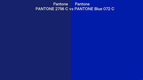 Pantone 2756 C Vs PANTONE Blue 072 C Side By Side Comparison