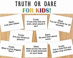 Truth or Dare Printable Game for Kids - Etsy