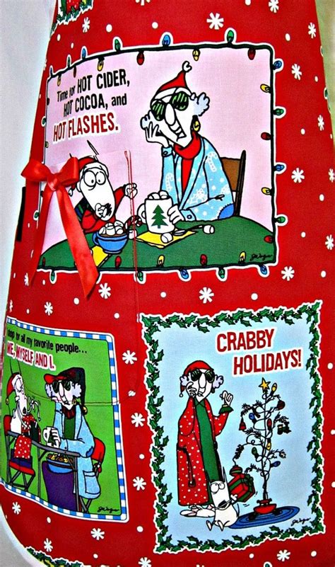 Apron Grumpy Maxine Christmas Crabby Holidays In Red Fun