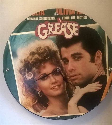 Grease Soundtrack Front Cover Album Rock Clock Etsy