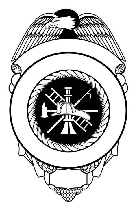 Fire Department Badge Coloring Page Sketch Coloring Page