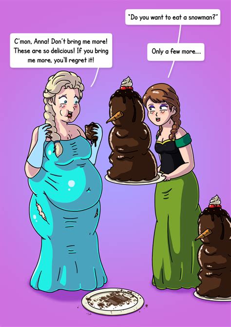 Elsa And Anna Weight Gain Part 5 5 Commission By Xmasterdavid On Deviantart