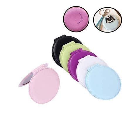 Girl Mini Pocket Makeup Mirror Cosmetic Compact Mirrors Portable Double Dual Sides Pu Leather