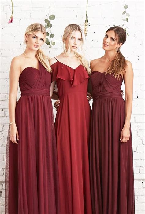 55 Burgundy Bridesmaid Dresses For Fall Winter Weddings With Images