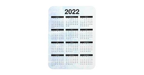 Monthly 2022 Calendar Magnet Textured Zazzle