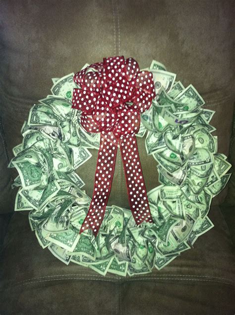 Money Wreath Creative Money Ts Christmas Money Money Origami